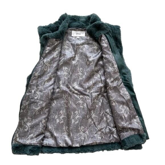 Sanctuary Surplus Green Teal Faux Fur Soft Teddy Vest Jacket Coat Size Medium - Picture 10 of 12